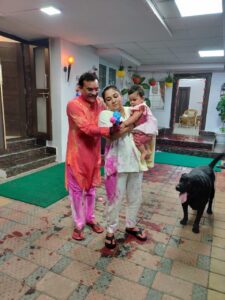 FOJGunTaMAI 4YM Holi Of BJP President VD with Wife Stuti